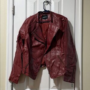 Chic Burgundy Leather Jacket for Women
